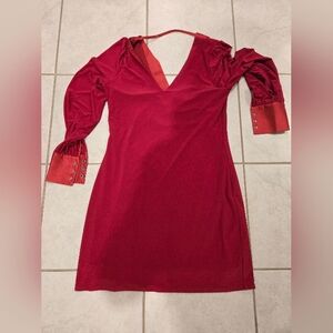 White House Black Market Red Long Sleeve Dress